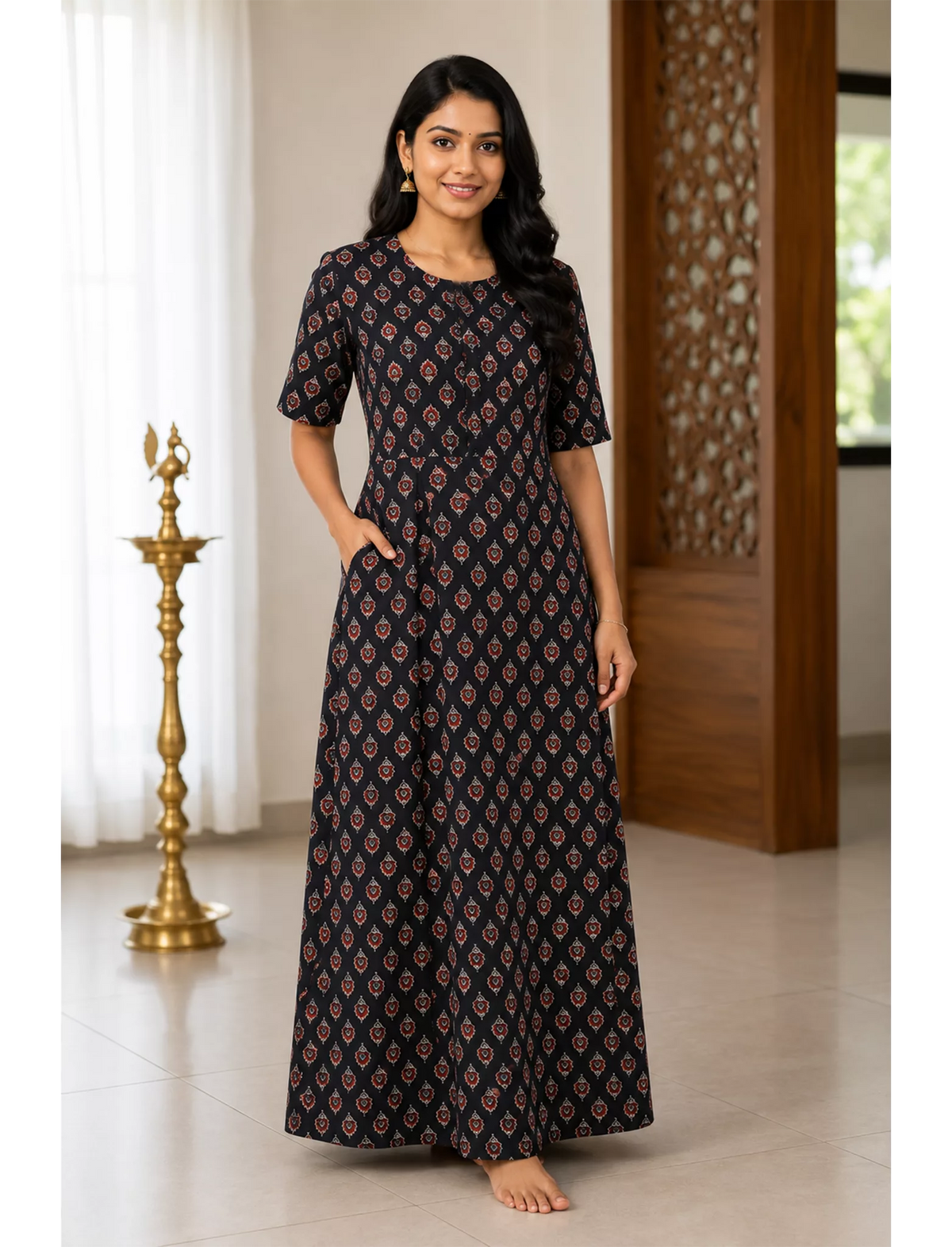 MANGAI Premium Cotton Printed Pleated Model 3XL Size Trendy Collection's Stylish Nighties