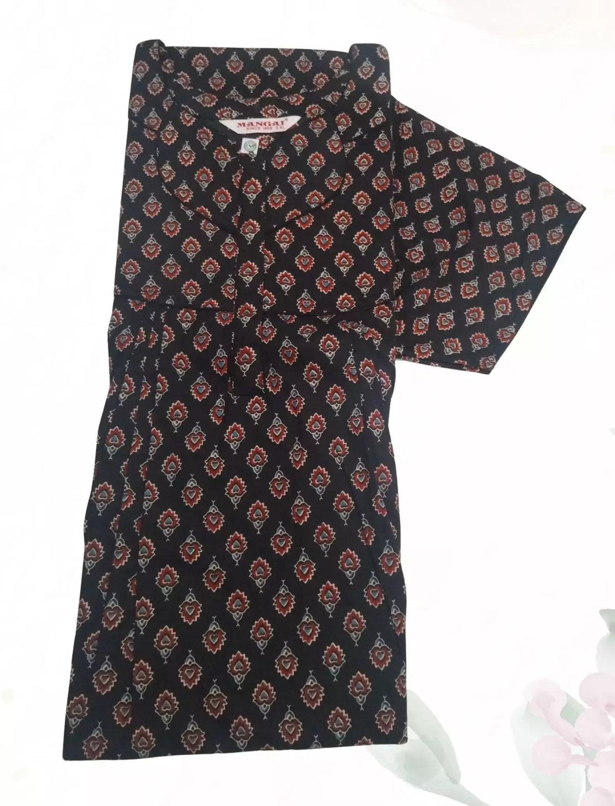 MANGAI Premium Cotton Printed Pleated Model 3XL Size Trendy Collection's Stylish Nighties