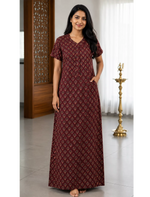 MANGAI Premium Cotton Printed Pleated Model 3XL Size Trendy Collection's Stylish Nighties