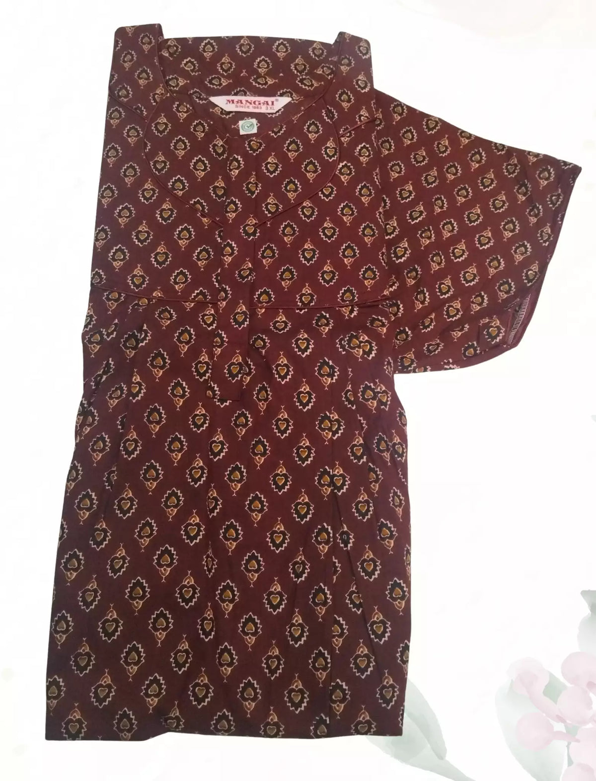 MANGAI Premium Cotton Printed Pleated Model 3XL Size Trendy Collection's Stylish Nighties