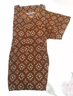MANGAI Premium Cotton Printed Pleated Model Half Sleeve 3XL Size Nighties With Fancy Neck | With Side Pocket