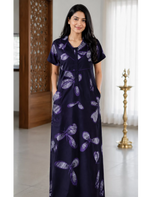 MANGAI Premium Cotton Printed Pleated Model Half Sleeve 3XL Size Nighties - Fancy Neck | With Side Pocket |Shrinkage Free Nighties | Trendy Collection's for Stylish Women's