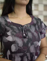 Alpine Abstract Leaf Print 3 Layer Frock - Mangai Nighties
