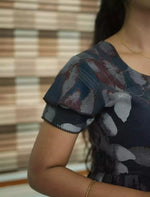 Alpine Abstract Leaf Print 3 Layer Frock - Mangai Nighties
