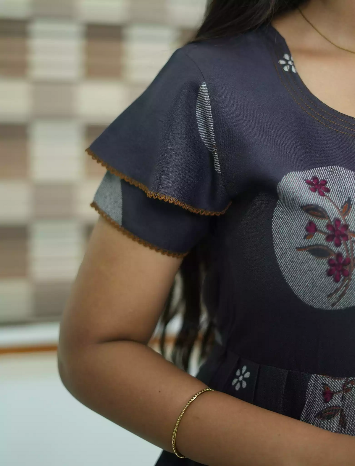 Alpine Circular Floral Print 3 Layer Frock - Mangai Nighties