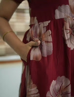 Alpine Floral Print 3 Layer Frock with Back Tie - Mangai Nighties
