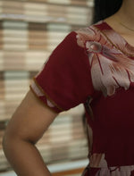 Alpine Floral Print 3 Layer Frock with Back Tie - Mangai Nighties