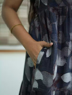 Alpine Abstract Leaf Print 3 Layer Frock - Mangai Nighties