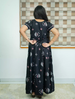Alpine Geometric Print 3 Layer Frock - Mangai Nighties