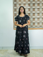 Alpine Geometric Print 3 Layer Frock - Mangai Nighties