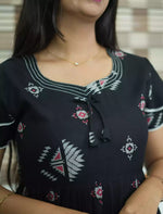 Alpine Geometric Print 3 Layer Frock - Mangai Nighties