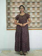Alpine Tiny Floral Print 3 Layer Frock - Mangai Nighties