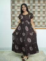 Alpine Circular Floral Print 3 Layer Frock - Mangai Nighties