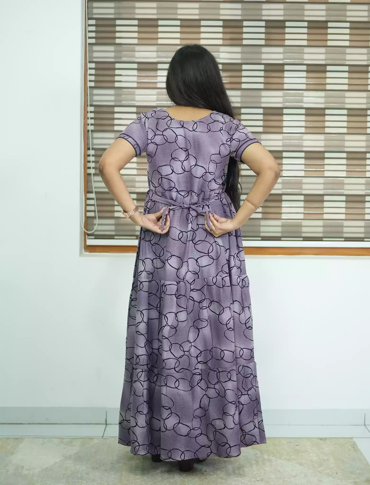 Alpine Contemporary Print 3 Layer Frock - Mangai Nighties