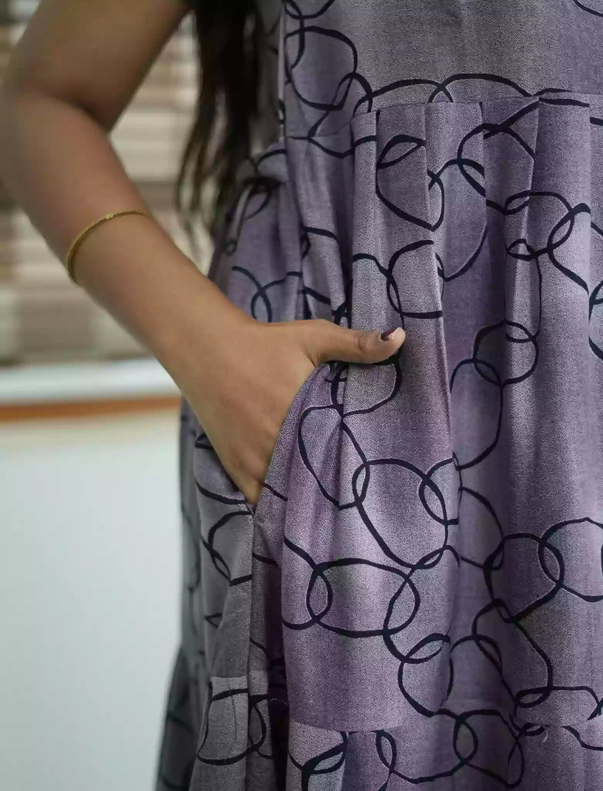Alpine Contemporary Print 3 Layer Frock - Mangai Nighties