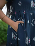 Alpine Geometric Print 3 Layer Frock - Mangai Nighties