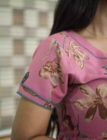 Alpine Floral Print 3 Layer Full Frock with Back Tie - Mangai Nighties