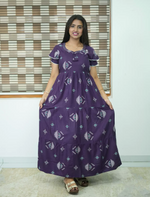Alpine Geometric Print 3 Layer Frock - Mangai Nighties