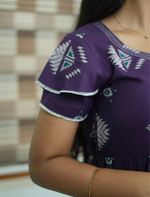 Alpine Geometric Print 3 Layer Frock - Mangai Nighties