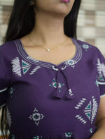 Alpine Geometric Print 3 Layer Frock - Mangai Nighties