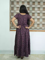 Alpine Tiny Floral Print 3 Layer Frock - Mangai Nighties