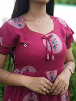 Alpine Circular Floral Print 3 Layer Frock - Mangai Nighties