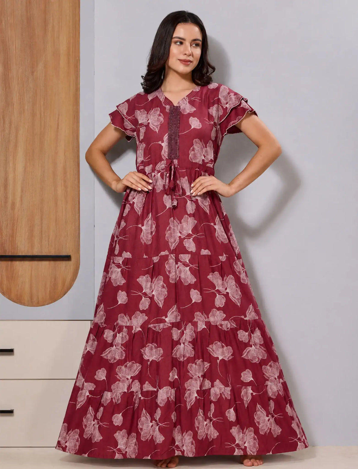 Alpine Gathering frock Soft and breathable fabric for all-day comfort - Mangai Nighties 