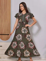 Alpine Full Frock Elegant Double-Layer Petal Sleeves - Mangai Nighties 