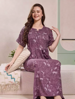 Alpine Kurti Style Pleated Nighty with Floral Print - Mangai Nighties