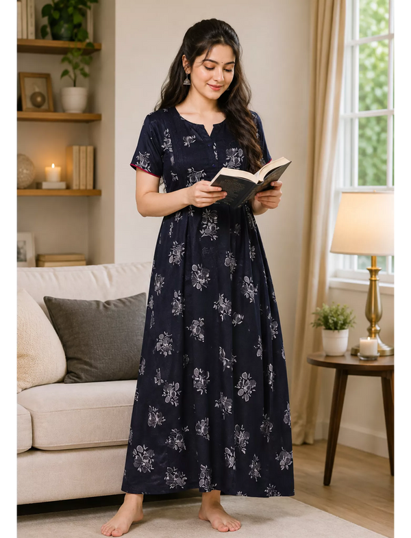 Navy Alpine Kurti Style – Mangai nighties