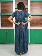 Alpine Floral Print Petal Sleeve Full Frock - Mangai Nighties