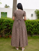 Cotton Geometric Print Casual Frock with Back Tie - Mangai Nighties