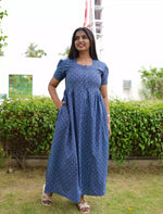 Cotton Geometric Print Casual Frock with Back Tie - Mangai Nighties