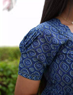 Cotton Geometric Print Casual Frock with Back Tie - Mangai Nighties