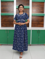 Floral Print Cotton Feeding and Casual Frock Mangai Nighties