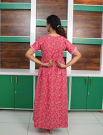 Floral Print Cotton Feeding and Casual Frock Mangai Nighties