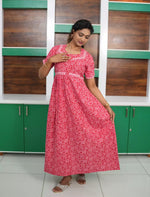 Floral Print Cotton Feeding and Casual Frock Mangai Nighties