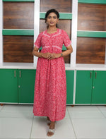 Floral Print Cotton Feeding and Casual Frock Mangai Nighties