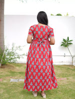 Cotton Leaf Print Casual and Feeding Frock - Mangai Nighties