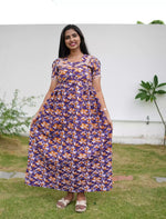 Cotton Floral Print Casual & Feeding Frock with Back Tie - Mangai Nighties
