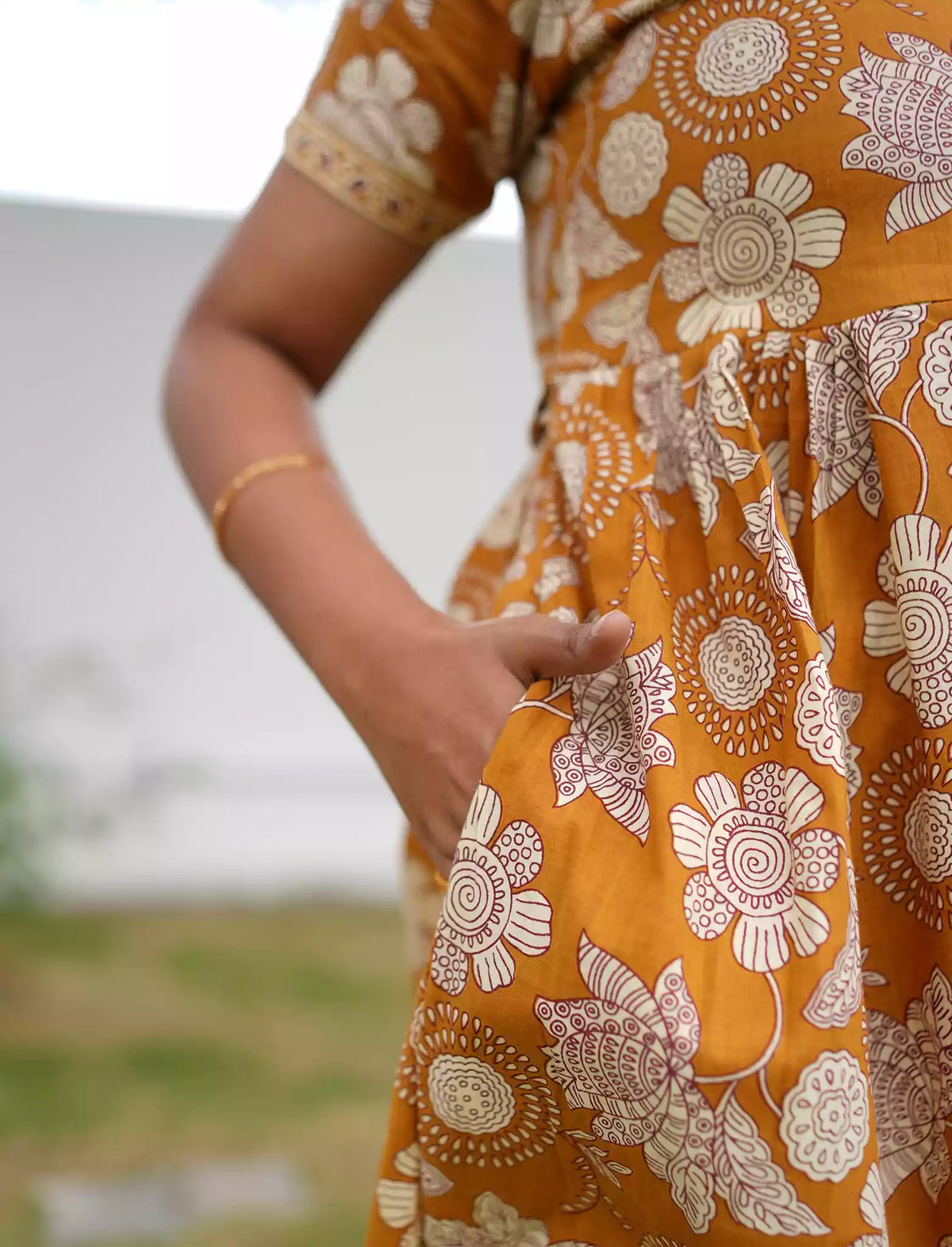 Cotton Floral Print Casual & Feeding Frock - Mangai Nighties