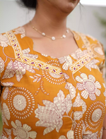 Cotton Floral Print Casual & Feeding Frock - Mangai Nighties