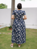 Cotton Floral Print Casual & Feeding Frock - Mangai Nighties