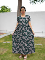 Cotton Floral Print Casual & Feeding Frock - Mangai Nighties