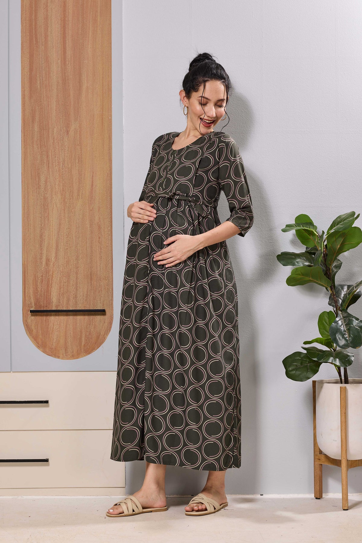 Feeding Long Frock Perfect Maternity comforts - Mangai Nighties 