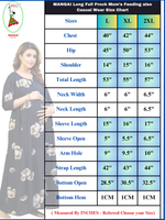 Maternity Nighties Long frock Size Chart - Mangai Nighties 