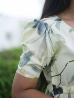 Rayon Floral Print Foil Gathering Maxi with Side Pocket - Mangai Nighties