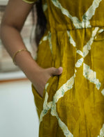 Mustard Rayon Abstract Print Side Pocket Maxi Frock - Mangai Nighties