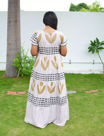 Rayon Heart Dot Print Tie Waist with Layered Sleeves - Mangai Nighties