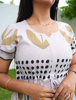 Rayon Heart Dot Print Tie Waist with Layered Sleeves - Mangai Nighties